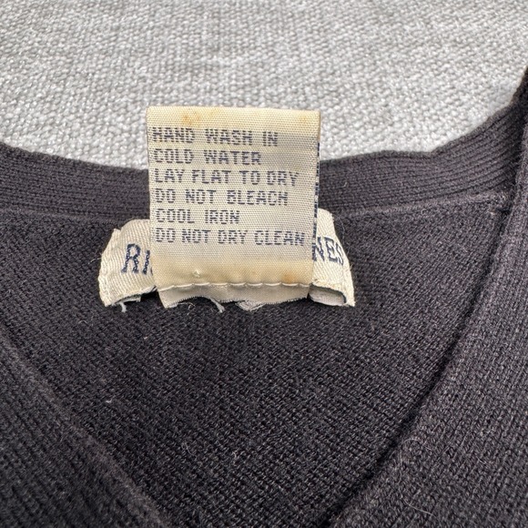 Richards & Jones Women Sweater Black Knit V-Neck Size Small Vintage - Picture 4 of 5